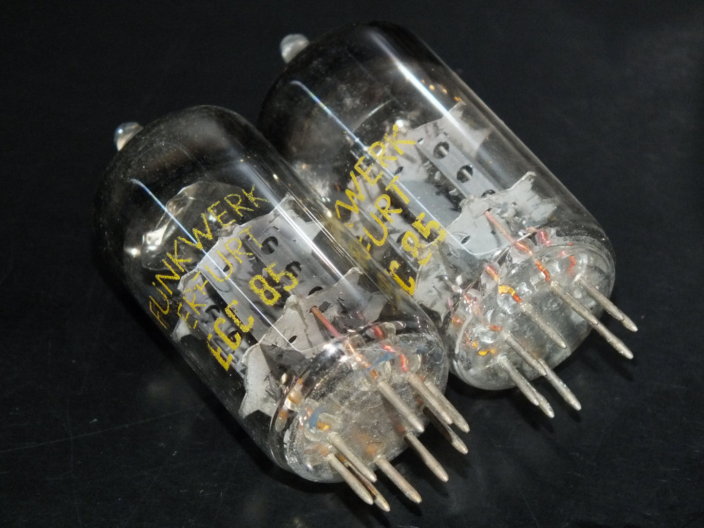 Matched pair ECC85 RFT RARE FOIL Getter 50s