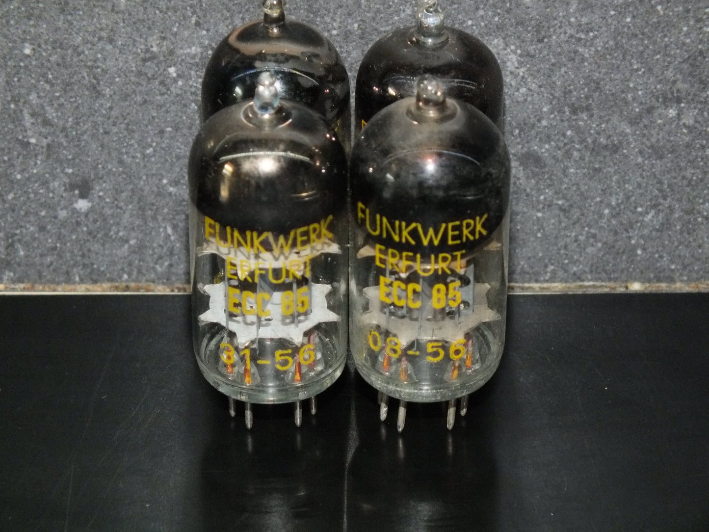 Matched pair ECC85 RFT RARE FOIL Getter, mid 50s
