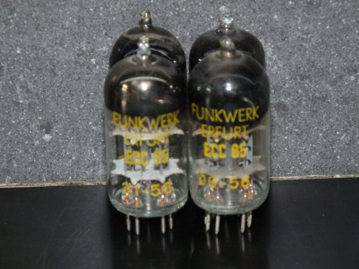 Matched pair ECC85 RFT RARE FOIL Getter, mid 50s