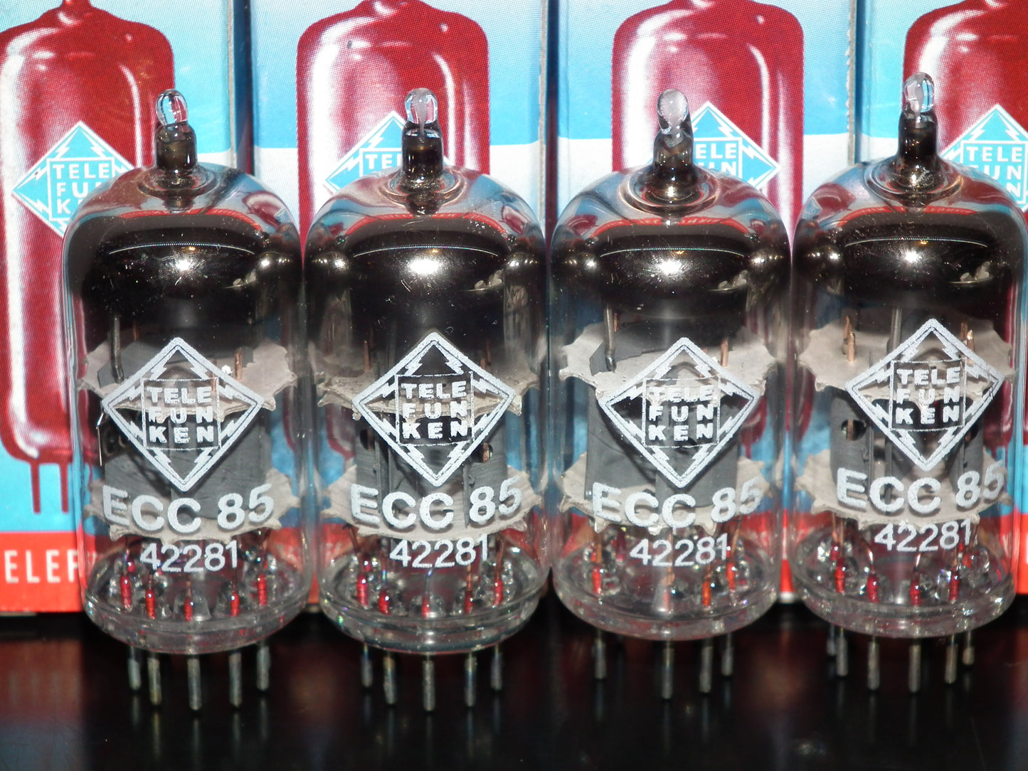 ECC85 6AQ8 Telefunken NOS Platinum matched quad