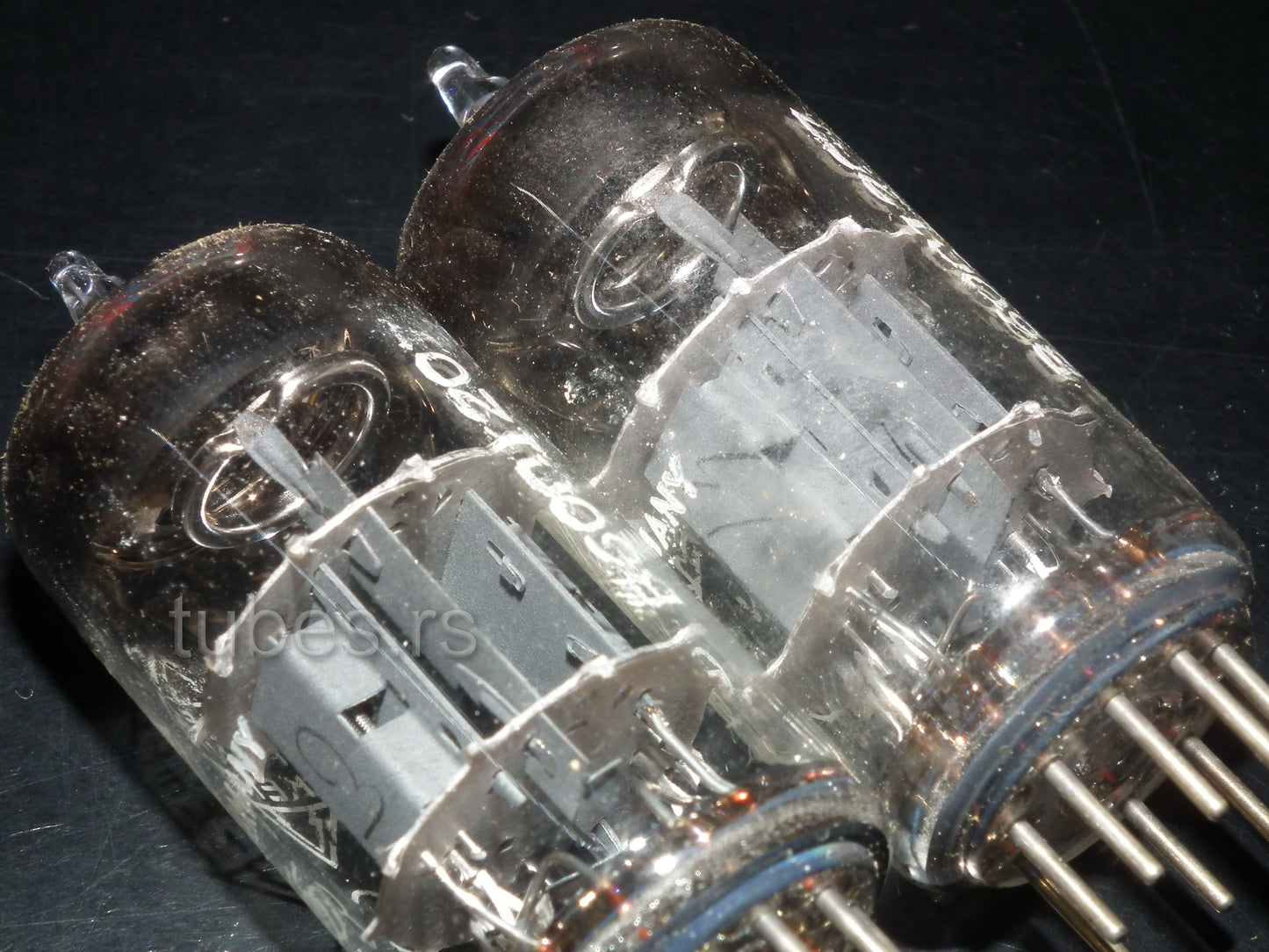ECC85 6AQ8 Telefunken NOS Platinum matched pair DB Gray Getter Support