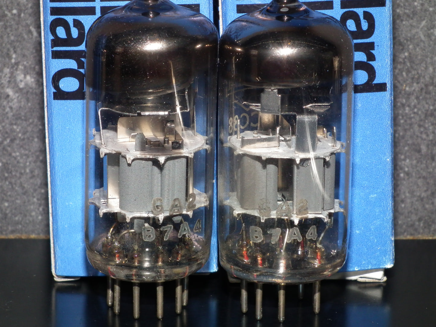 Platinum Matched Pair ECC88 Mullard Blackburn 6DJ8 NOS 1967