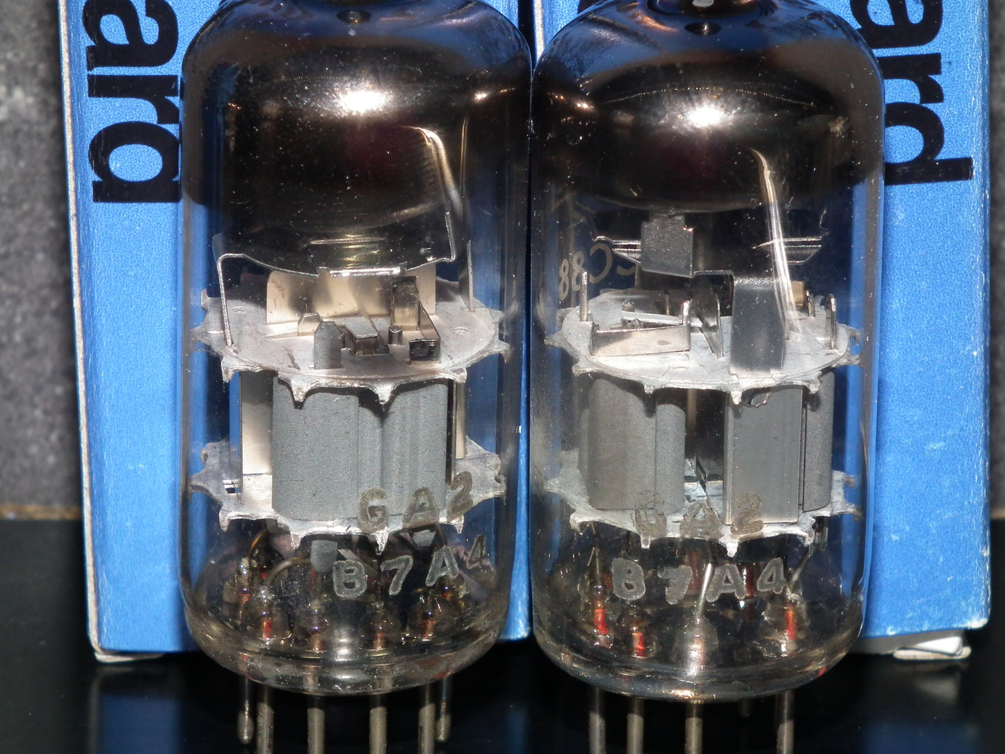 Platinum Matched Pair ECC88 Mullard Blackburn 6DJ8 NOS 1967