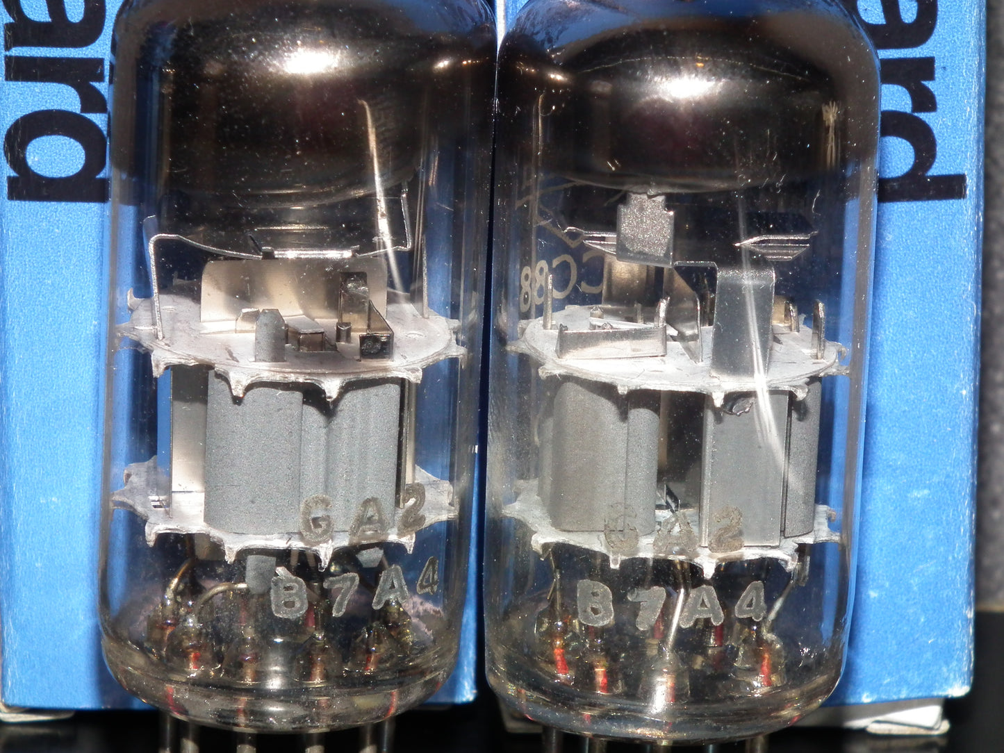 Platinum Matched Pair ECC88 Mullard Blackburn 6DJ8 NOS 1967