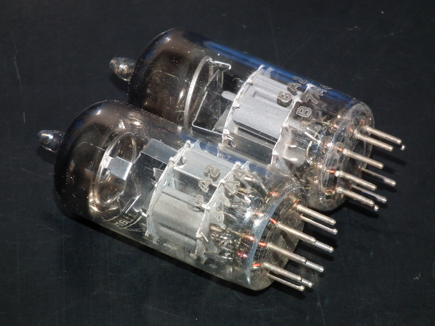 Platinum Matched Pair ECC88 Mullard Blackburn 6DJ8 NOS 1967