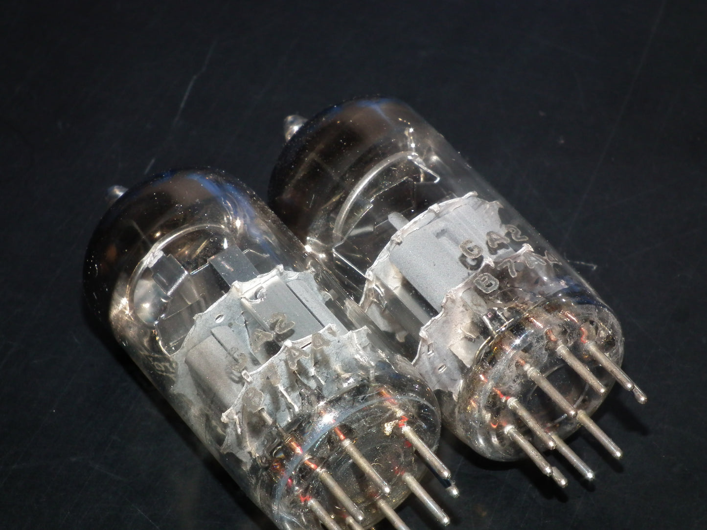 Platinum Matched Pair ECC88 Mullard Blackburn 6DJ8 NOS 1967
