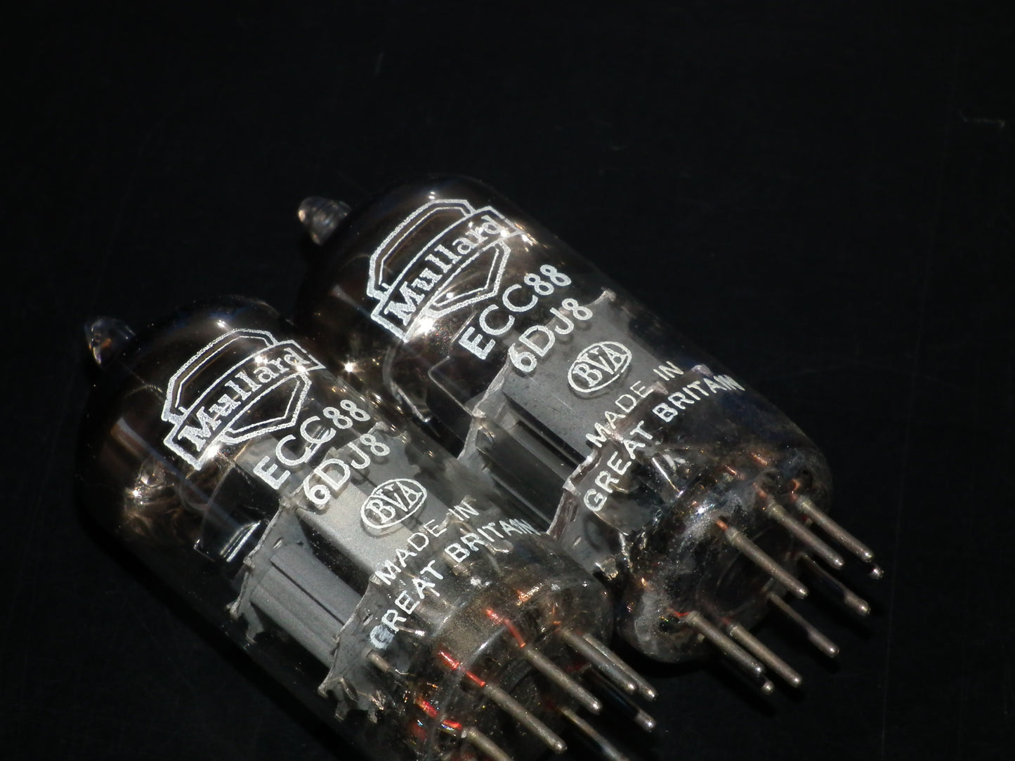 Platinum Matched Pair ECC88 Mullard Blackburn 6DJ8 NOS 1967