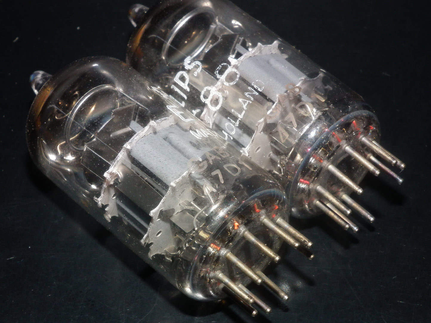 ECC88 6DJ8 Philips Holland Platinum Matched Pair Dual Stage NOS