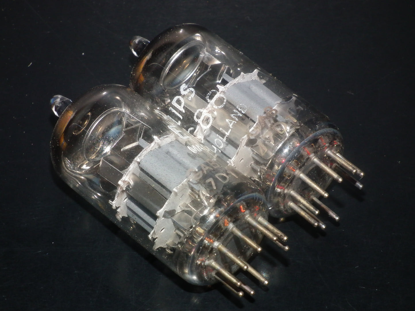ECC88 6DJ8 Philips Holland Platinum Matched Pair Dual Stage NOS