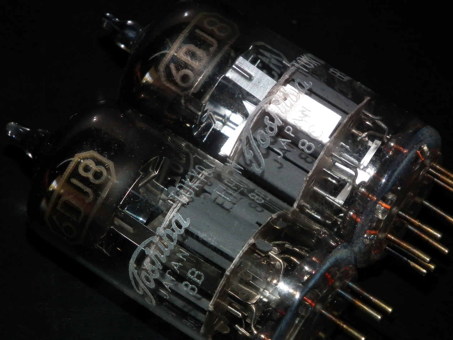 Platinum Matched Pair (2 tubes) 6DJ8 Toshiba ECC88 M3624 Japan Used Tested 100%