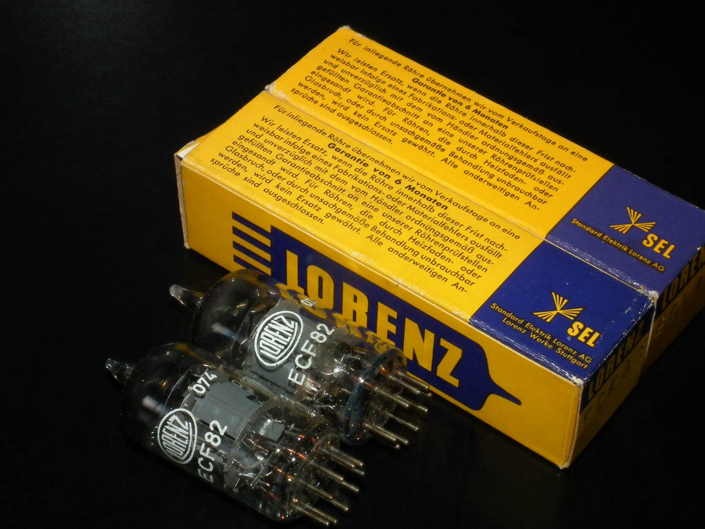 ECF82 Lorenz 6GH8A 6U8 Platinum matched pair NOS NIB Dual Stage Getter Germany