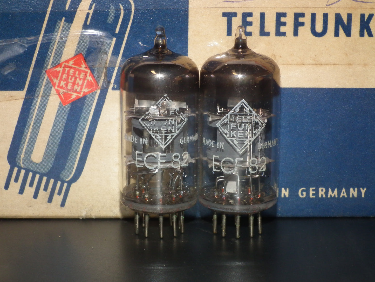 ECF82 Telefunken 6GH8A 6U8 Platinum matched pair NOS NIB SEALED DB