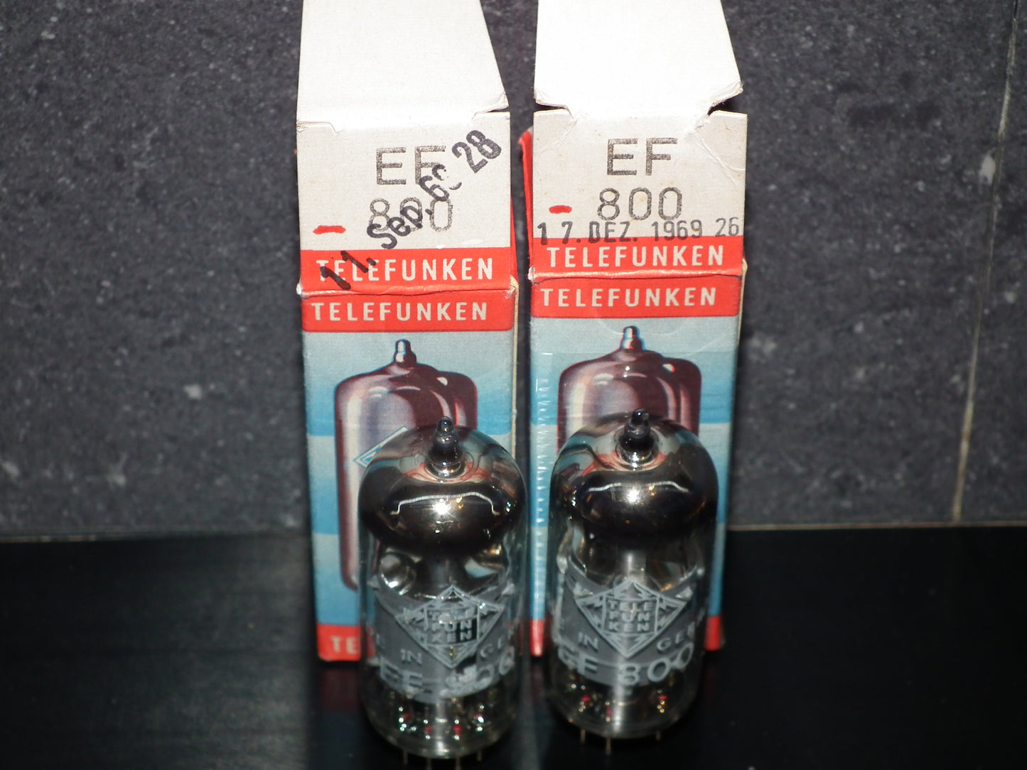 Platinum Matched Pair EF800 Telefunken Diamond Bottom NOS NIB