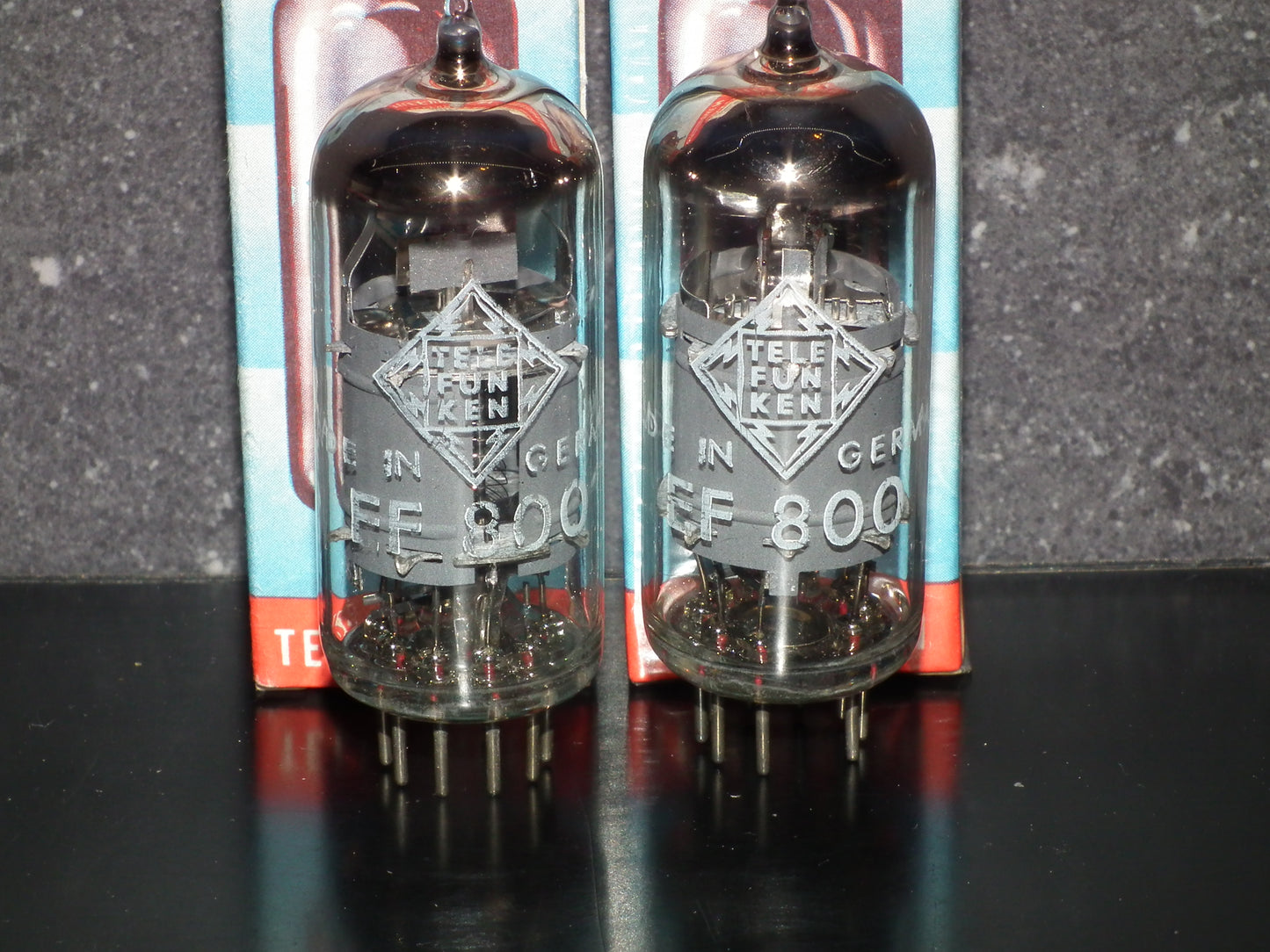 Platinum Matched Pair EF800 Telefunken Diamond Bottom NOS NIB