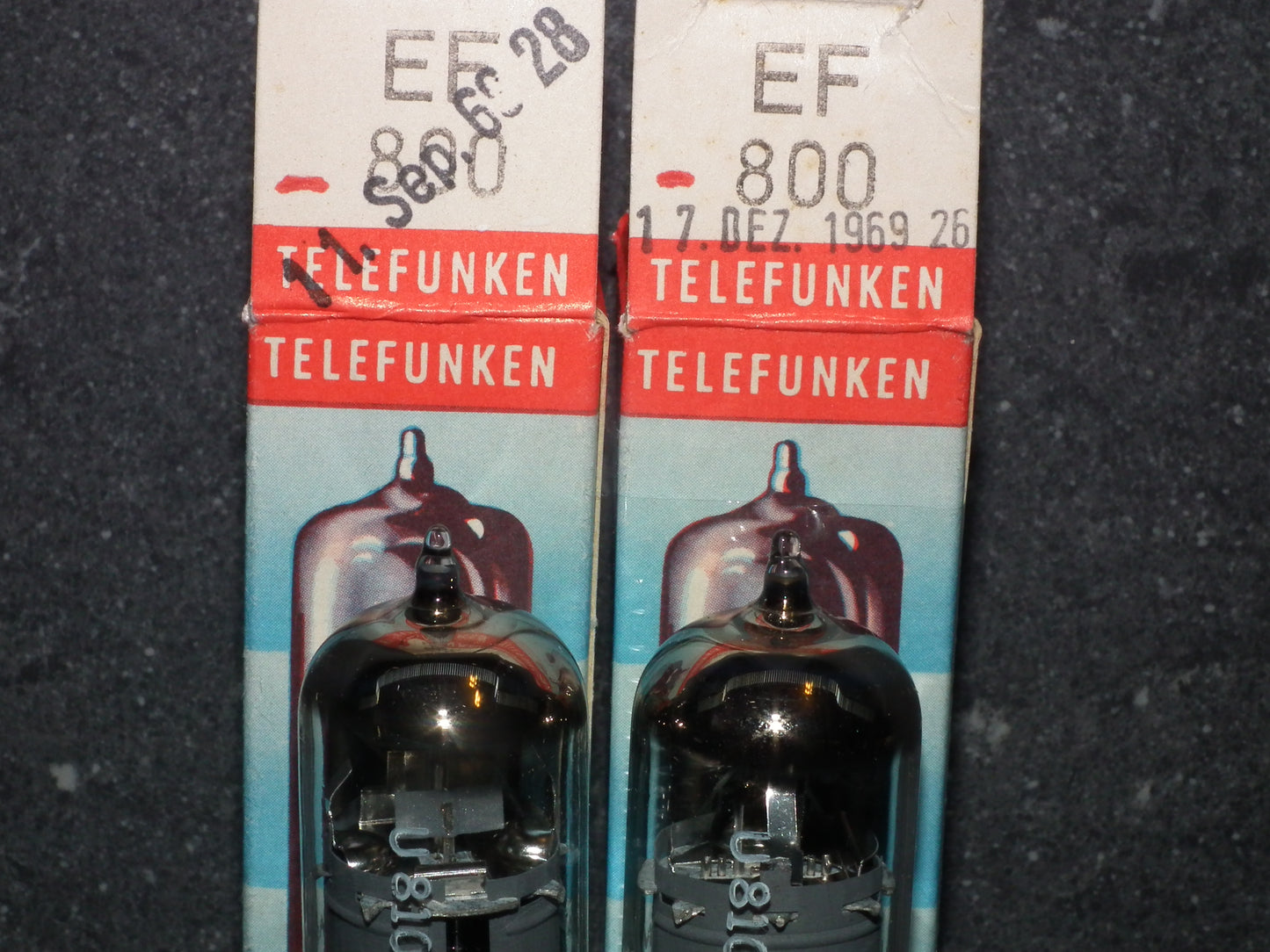 Platinum Matched Pair EF800 Telefunken Diamond Bottom NOS NIB