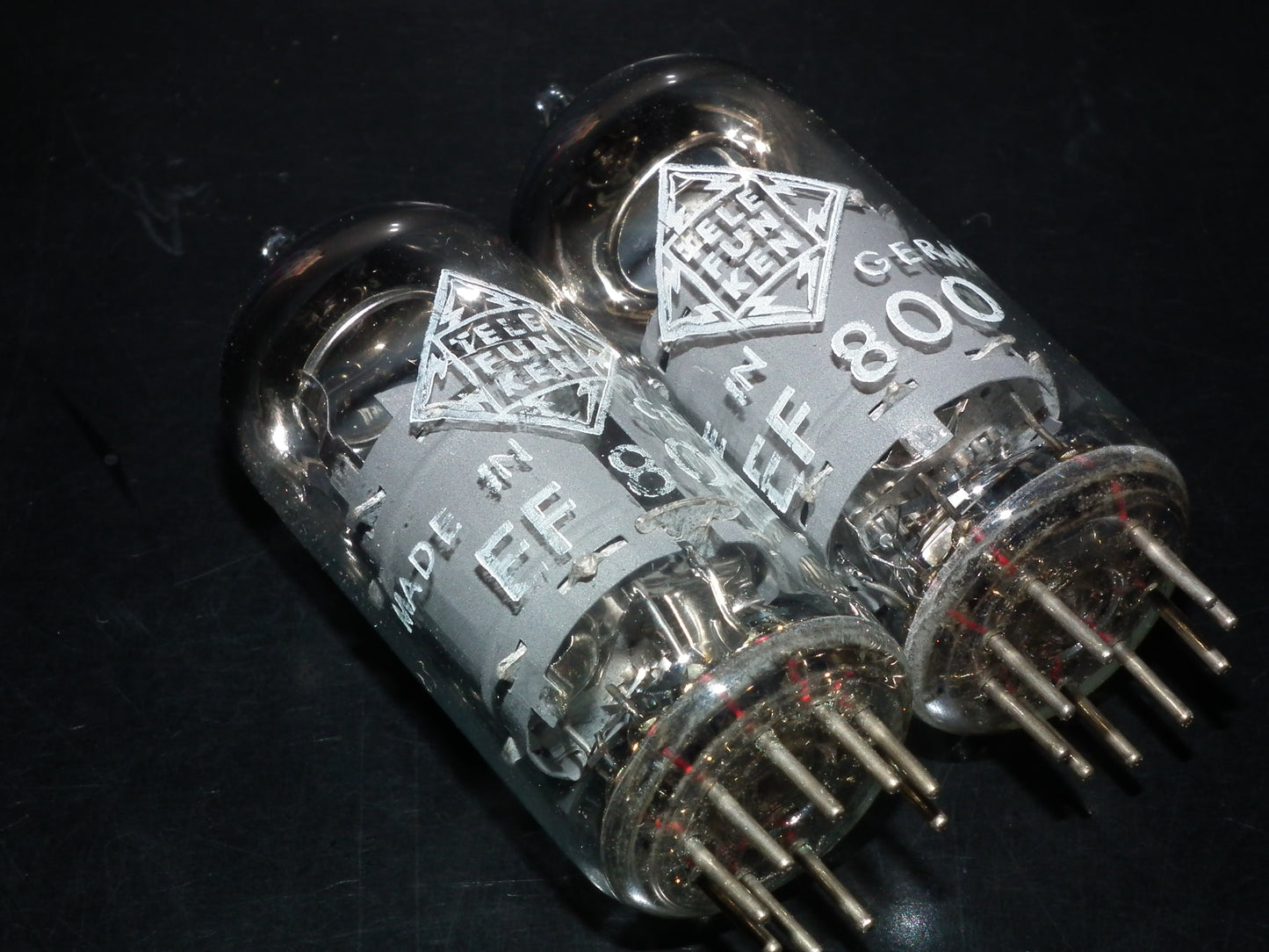 Platinum Matched Pair EF800 Telefunken Diamond Bottom NOS NIB