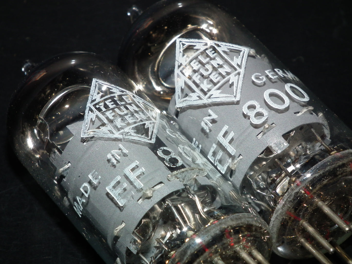 Platinum Matched Pair EF800 Telefunken Diamond Bottom NOS NIB