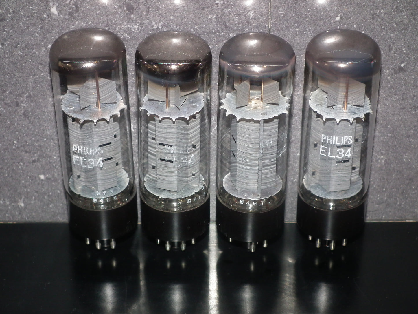 EL34 6CA7 Mullard Xf3 Quad (Two Matched Pairs) Blackburn 1974