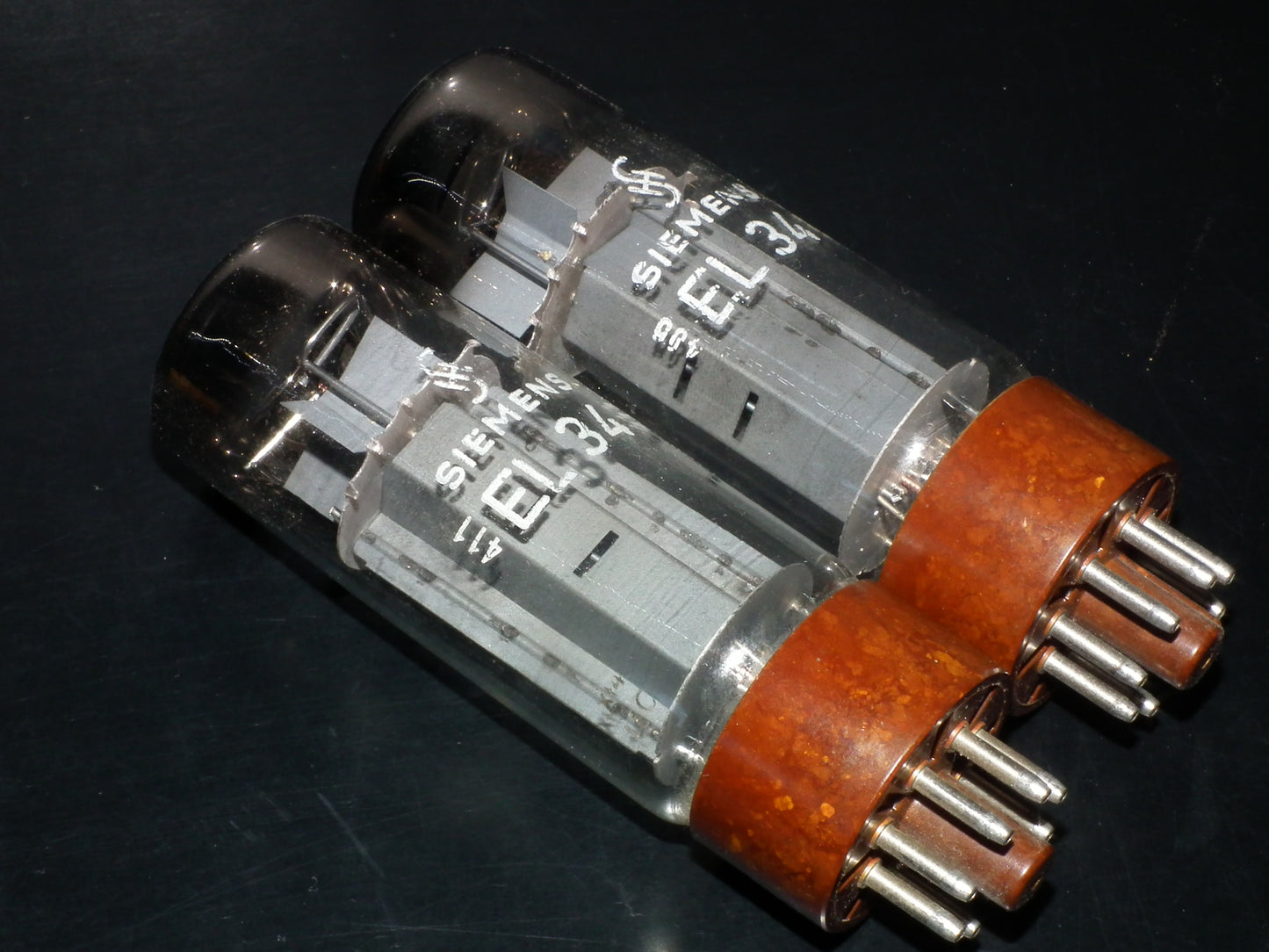 EL34 6CA7 Philips Xf4 Platinum Matched Pair DD Getter Brown Base