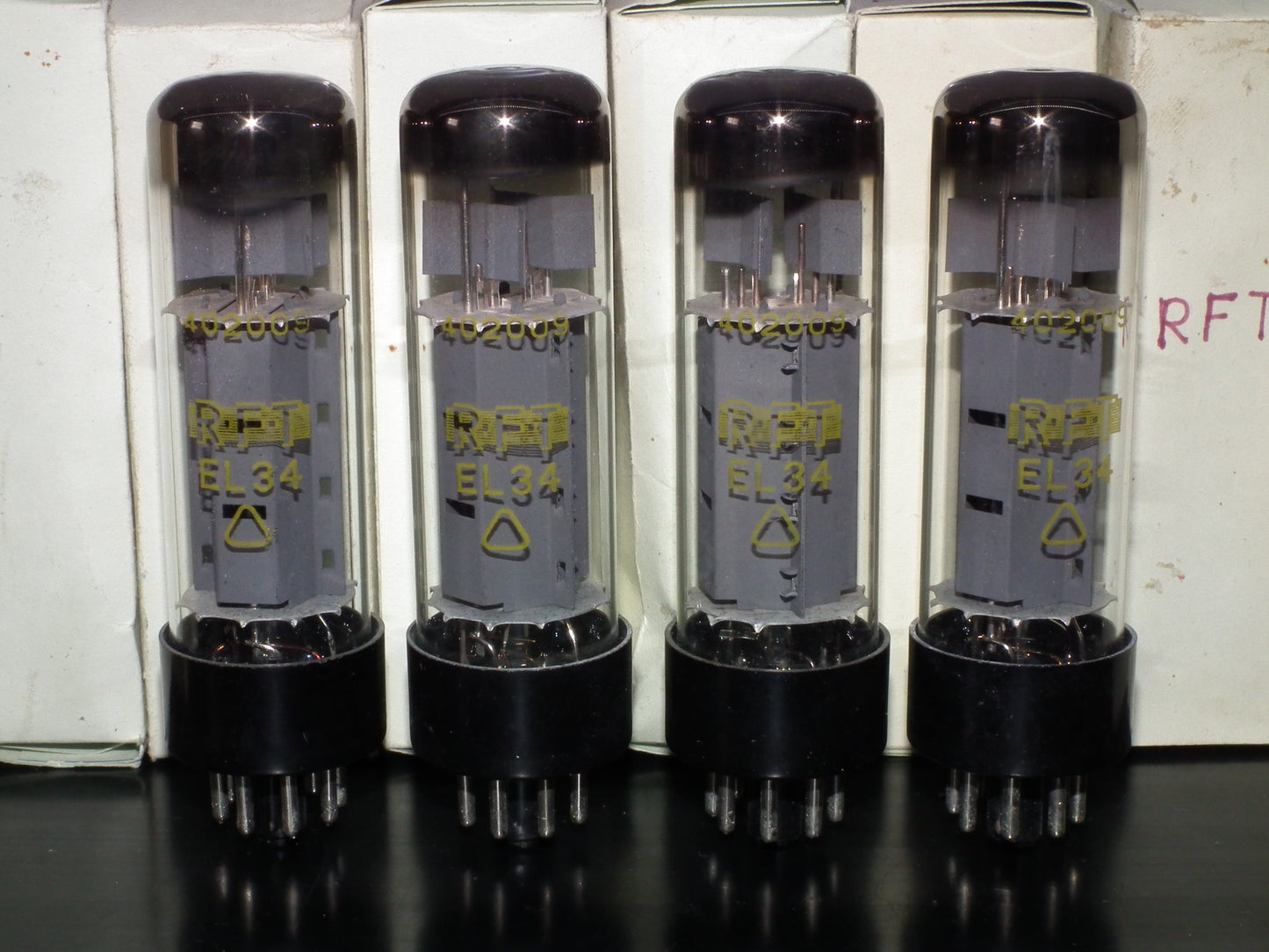 EL34 6CA7 RFT Germany NOS Platinum Matched Quad