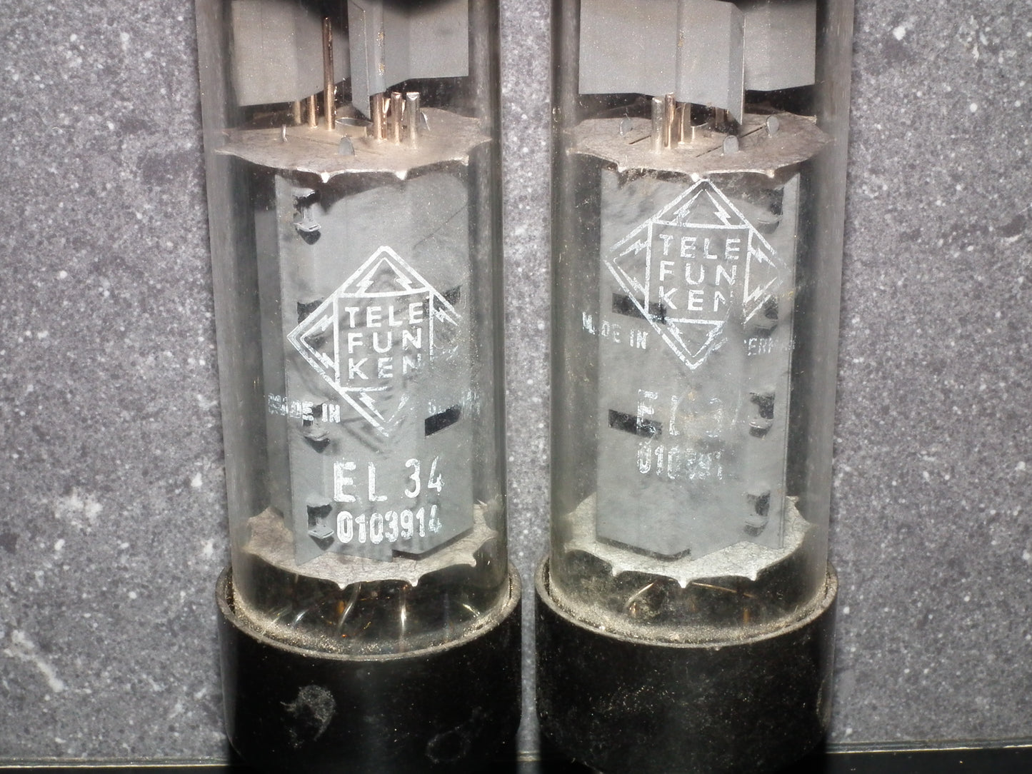EL34 Telefunken O Getter Platinum Matched Pair RFT Germany