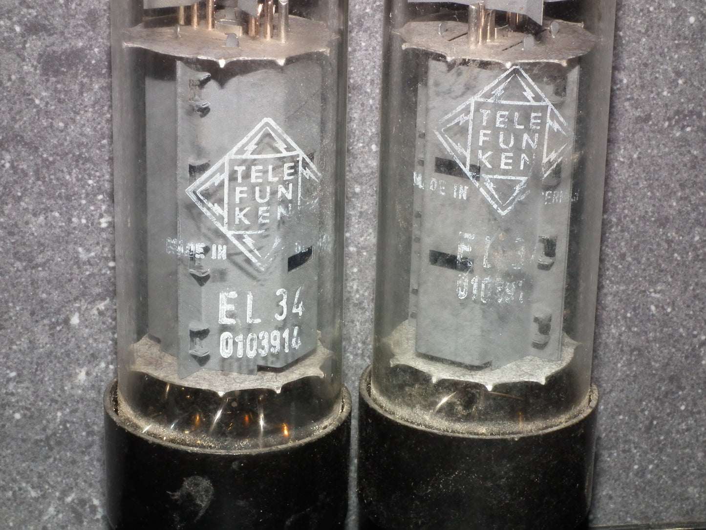 EL34 Telefunken O Getter Platinum Matched Pair RFT Germany