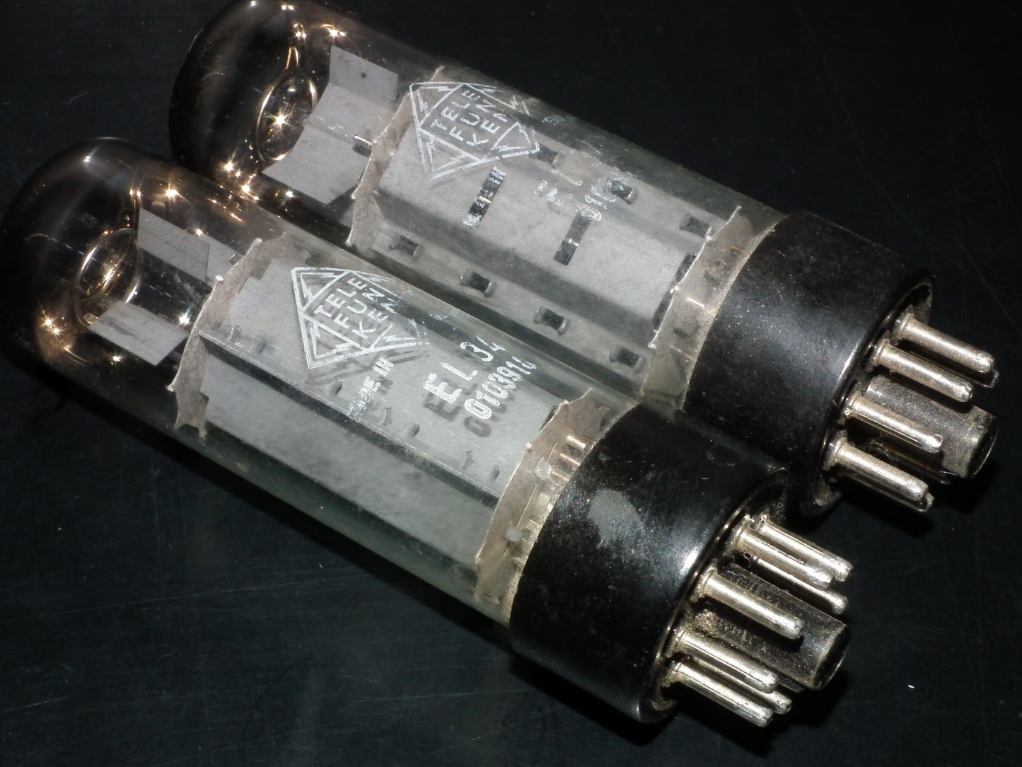 EL34 Telefunken O Getter Platinum Matched Pair RFT Germany