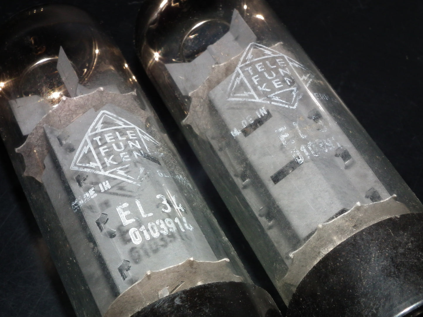 EL34 Telefunken O Getter Platinum Matched Pair RFT Germany