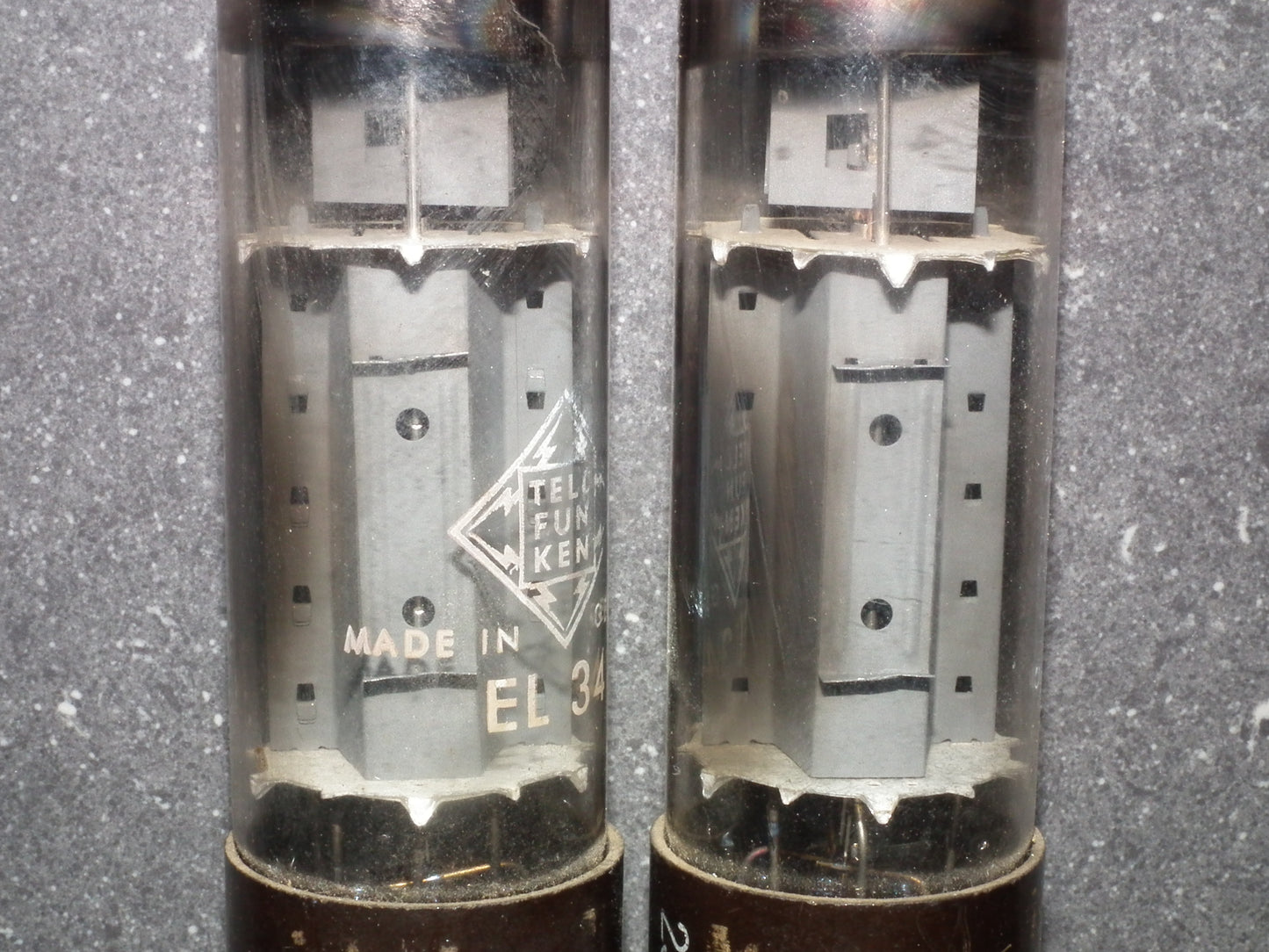 EL34 Telefunken OO Getter Brown Base Matched Pair Ulm West Germany