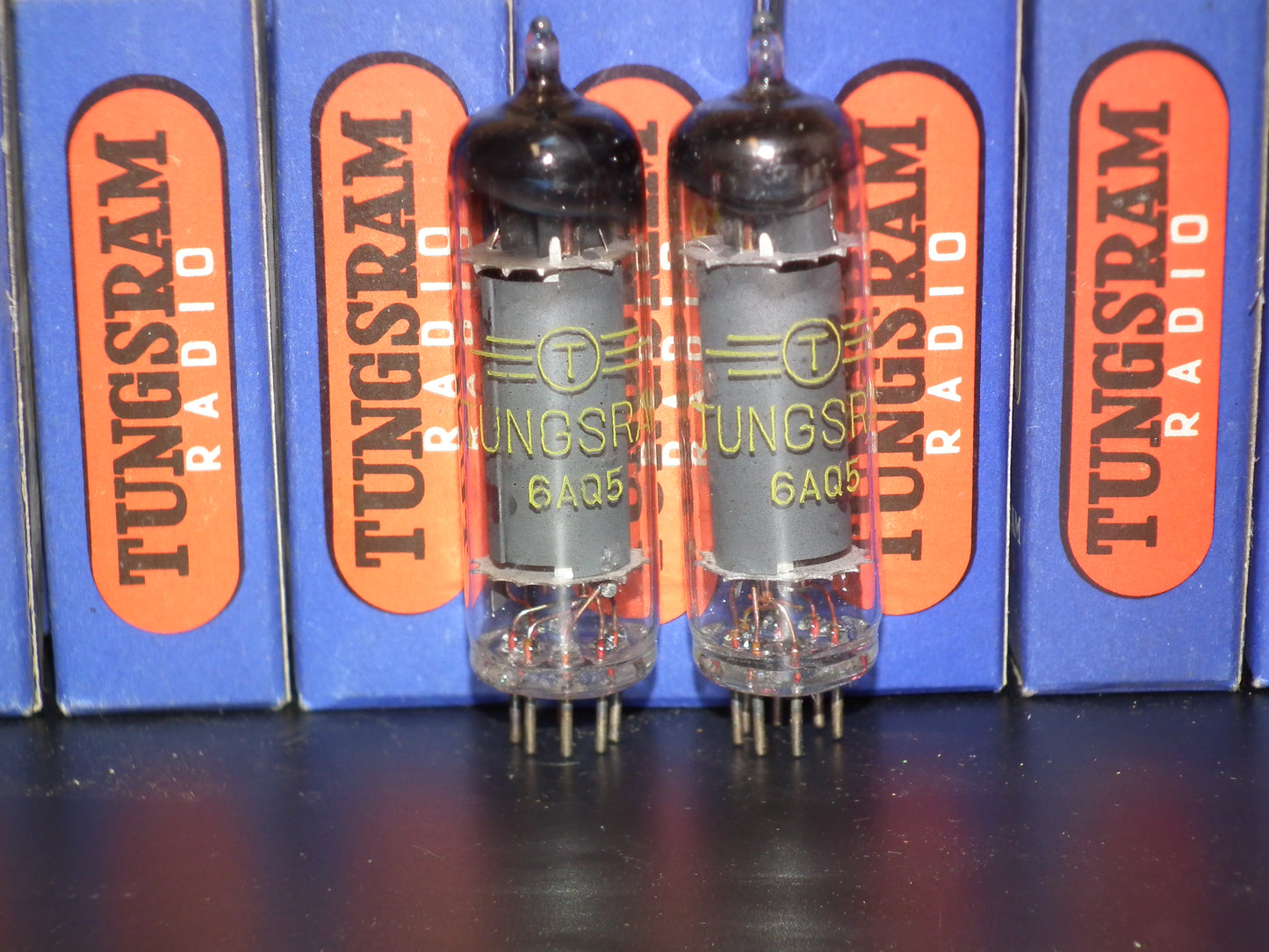Platinum Matched Pair 6AQ5 Tungsram EL90 NOS NIB RARE Thick Ring Getter