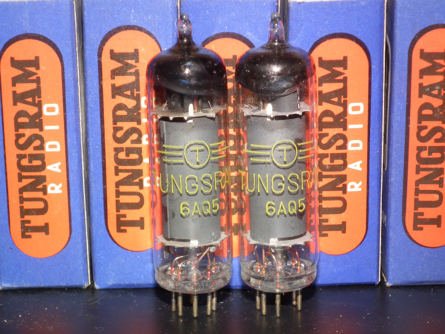 Platinum Matched Pair 6AQ5 Tungsram EL90 NOS NIB RARE Thick Ring Getter