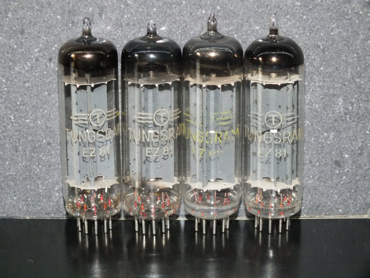 One (1 pcs) Tungsram EZ81 6CA4 RARE Foil Getter NOS Great Sound
