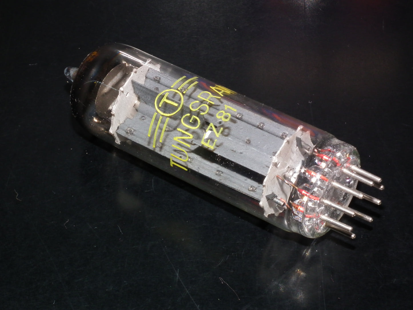 One (1 pcs) Tungsram EZ81 6CA4 RARE Foil Getter NOS NIB Great Sound