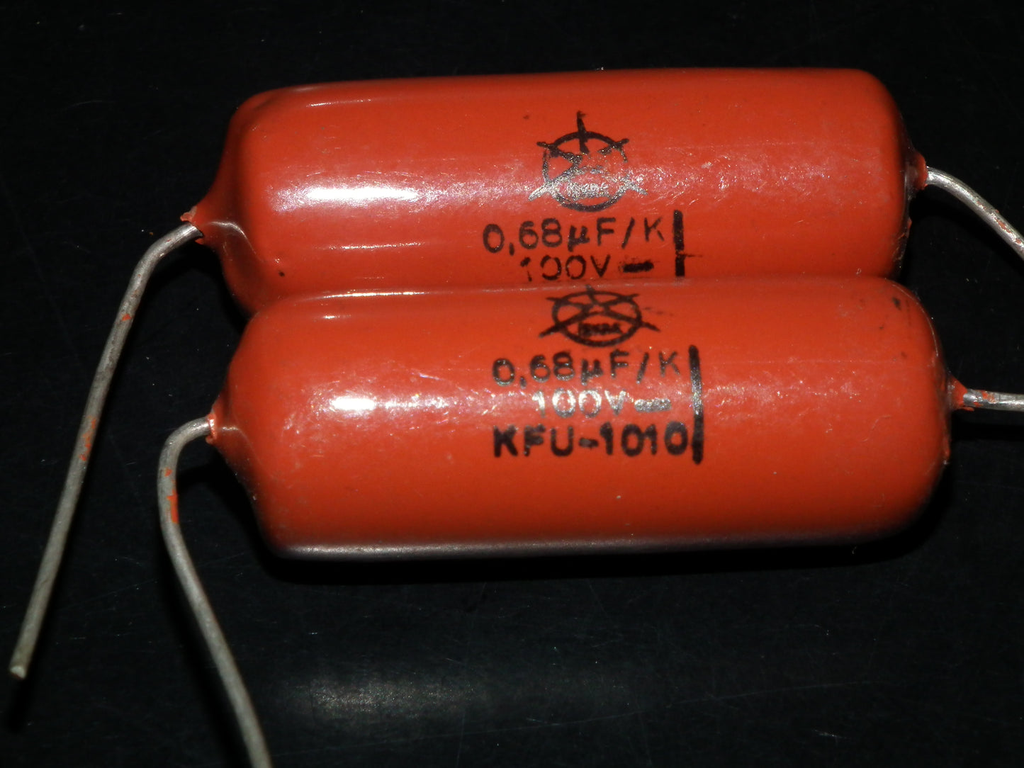 Two vintage NOS capacitors 0.68uF 100V ISKRA 70s HI End Tube Amp 680nF