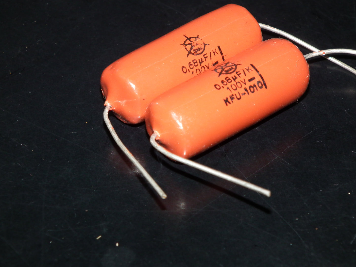 Two vintage NOS capacitors 0.68uF 100V ISKRA 70s HI End Tube Amp 680nF