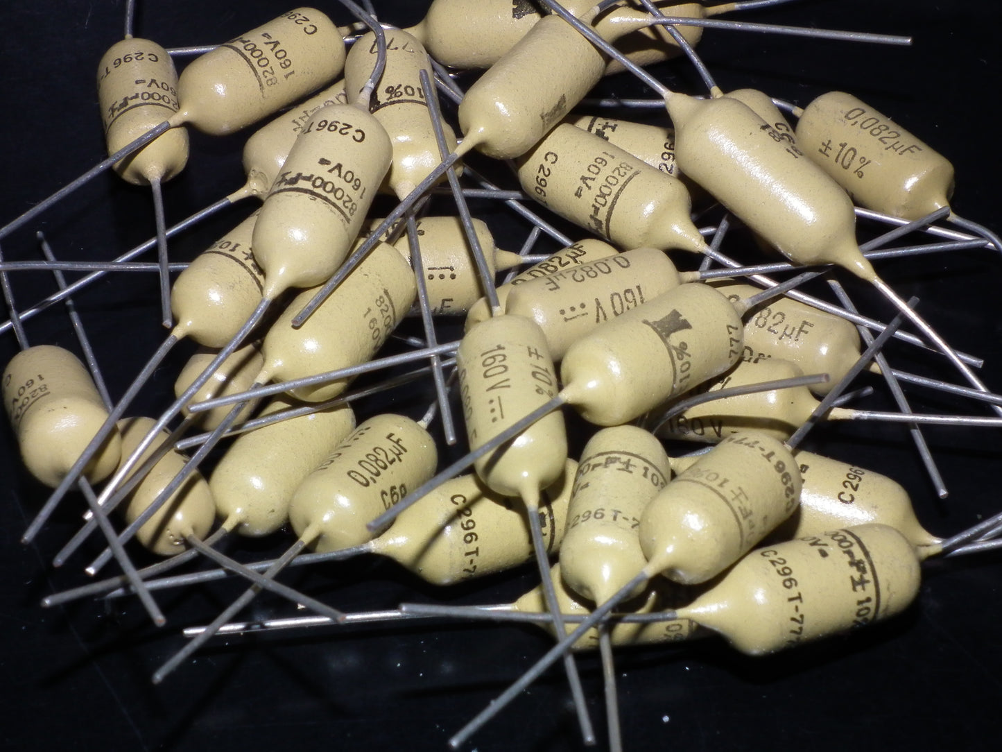 Vintage Mullard Mustard Capacitors 0.082uF 160V (82nF) Marshall,Fender(2 pcs)