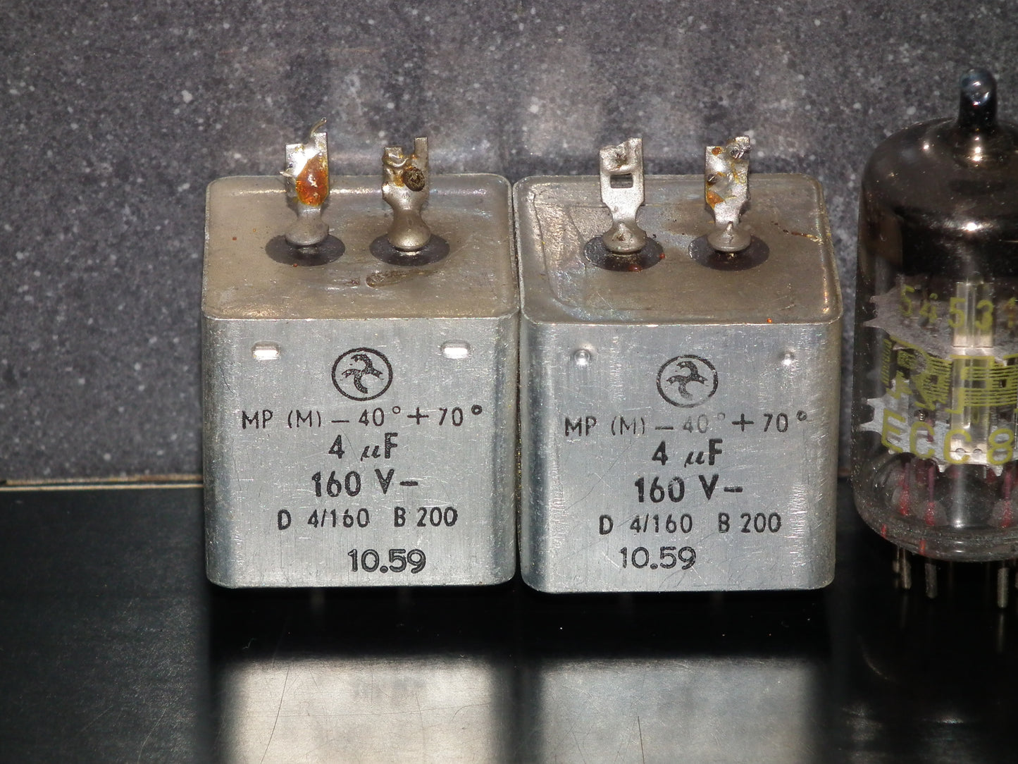 Hydra AEG Berlin PIO capacitors 4uF 160V Audio coupling two pcs (2) 50s