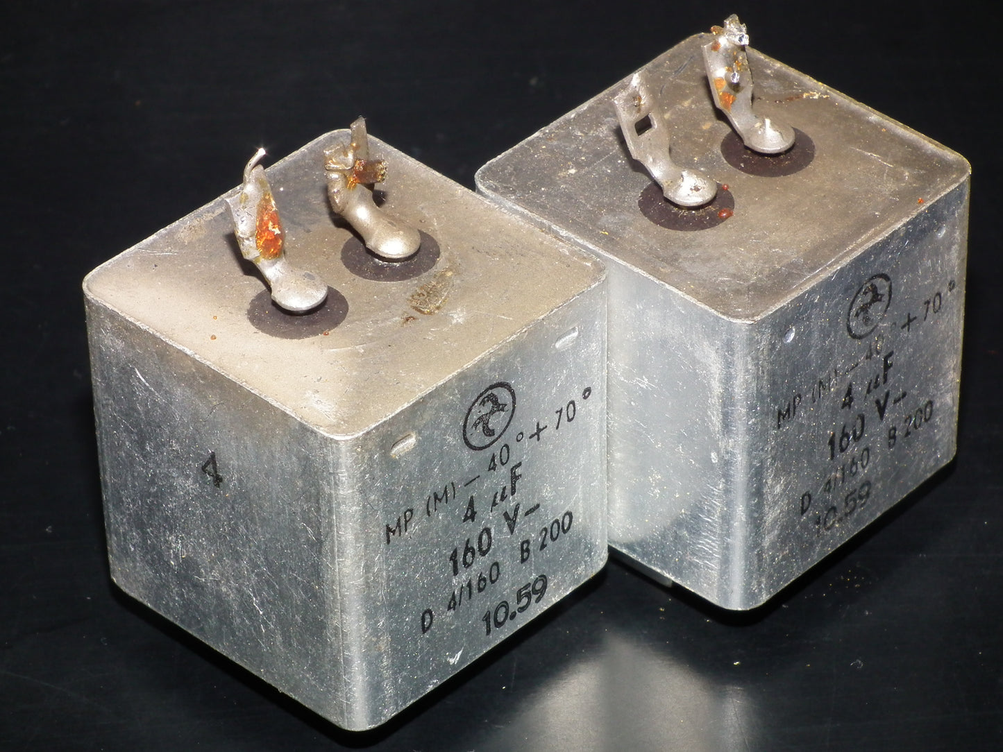 Hydra AEG Berlin PIO capacitors 4uF 160V Audio coupling two pcs (2) 50s