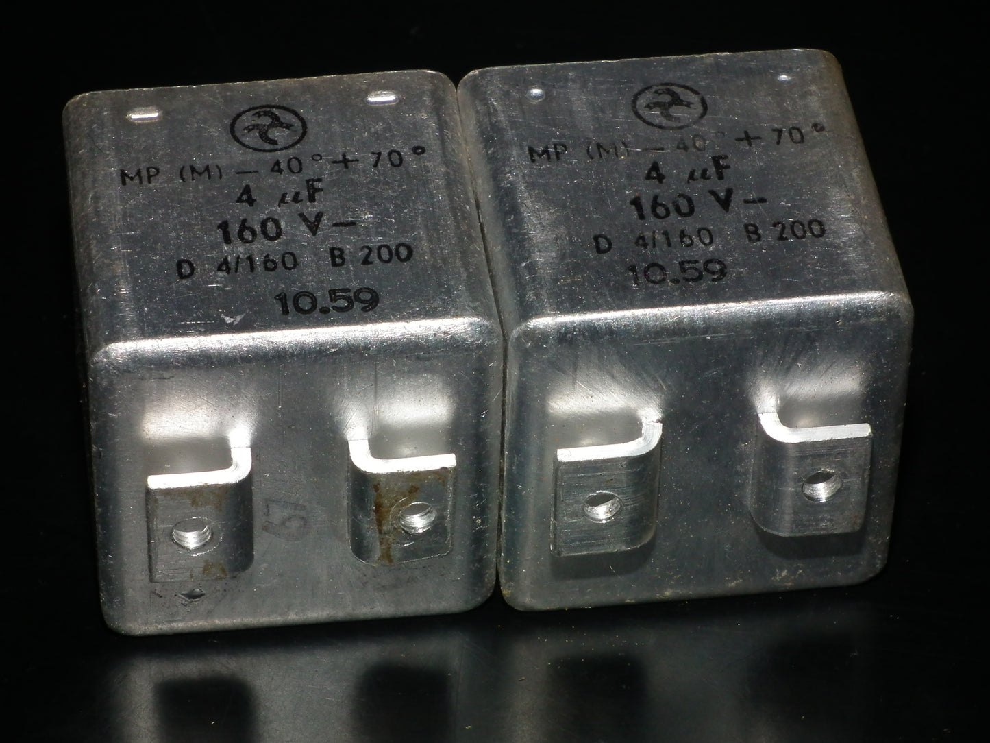 Hydra AEG Berlin PIO capacitors 4uF 160V Audio coupling two pcs (2) 50s