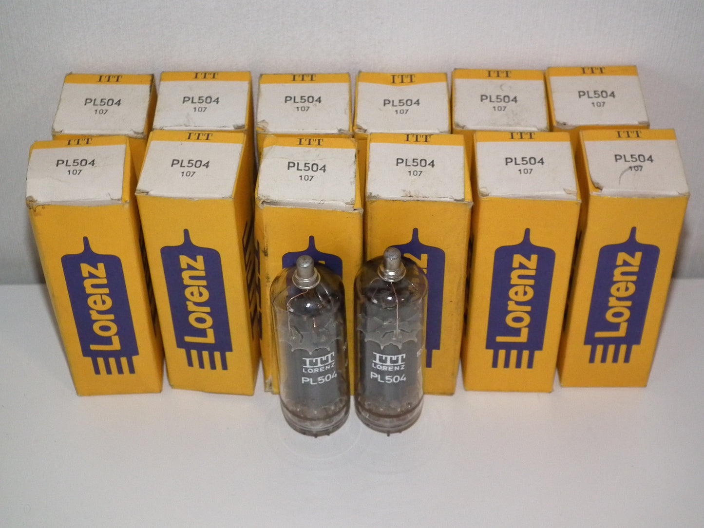 Matched Pair PL504 ITT Philips Holland Heerlen RARE Top Side Getter