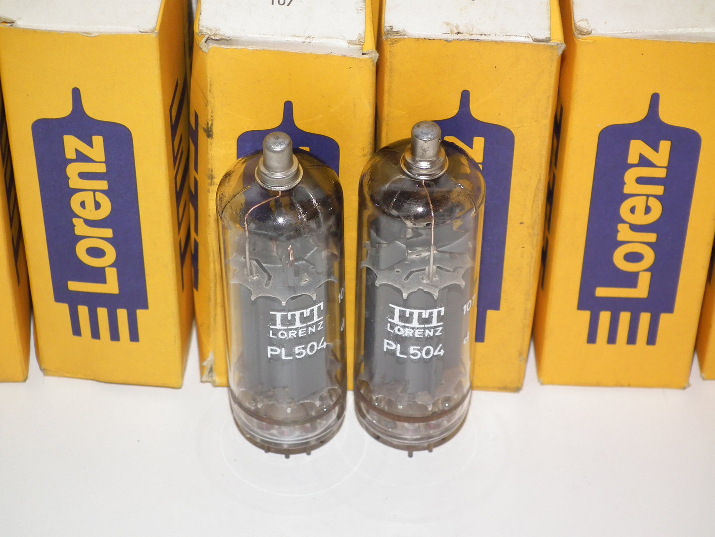Matched Pair PL504 ITT Philips Holland Heerlen RARE Top Side Getter