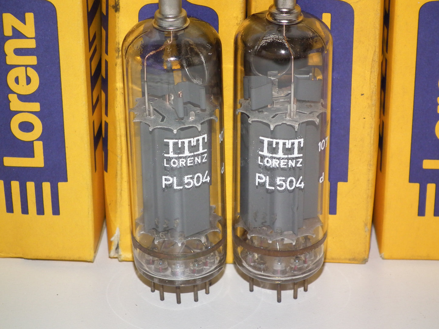 Matched Pair PL504 ITT Philips Holland Heerlen RARE Top Side Getter