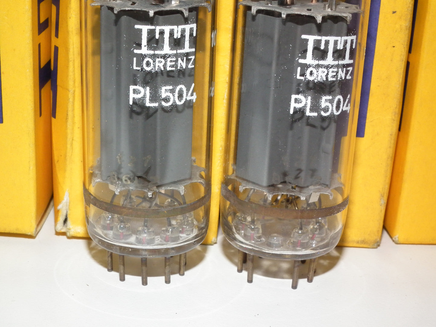 Matched Pair PL504 ITT Philips Holland Heerlen RARE Top Side Getter