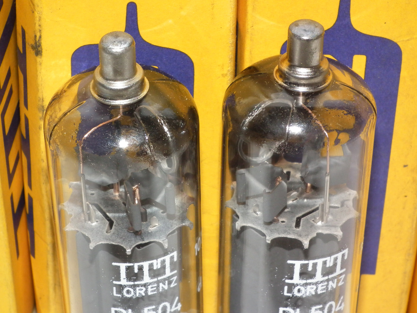 Matched Pair PL504 ITT Philips Holland Heerlen RARE Top Side Getter
