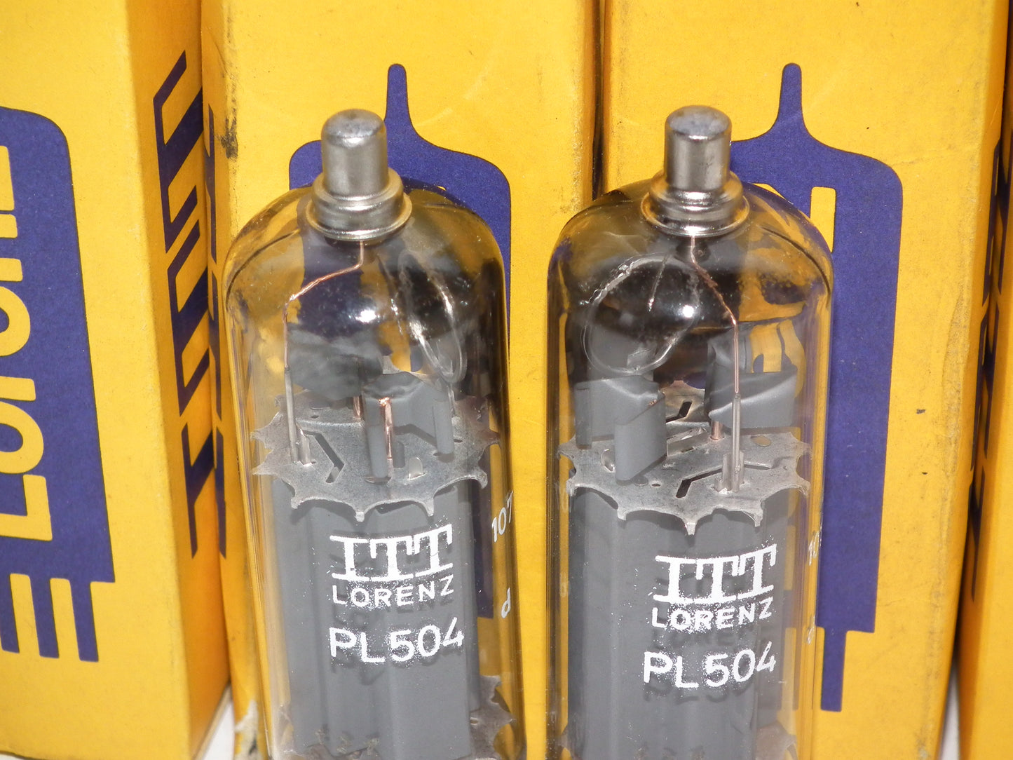 Matched Pair PL504 ITT Philips Holland Heerlen RARE Top Side Getter