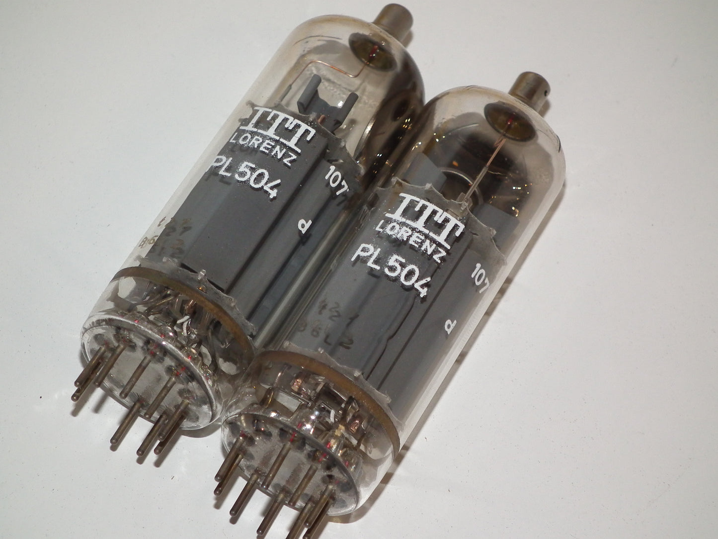 Matched Pair PL504 ITT Philips Holland Heerlen RARE Top Side Getter