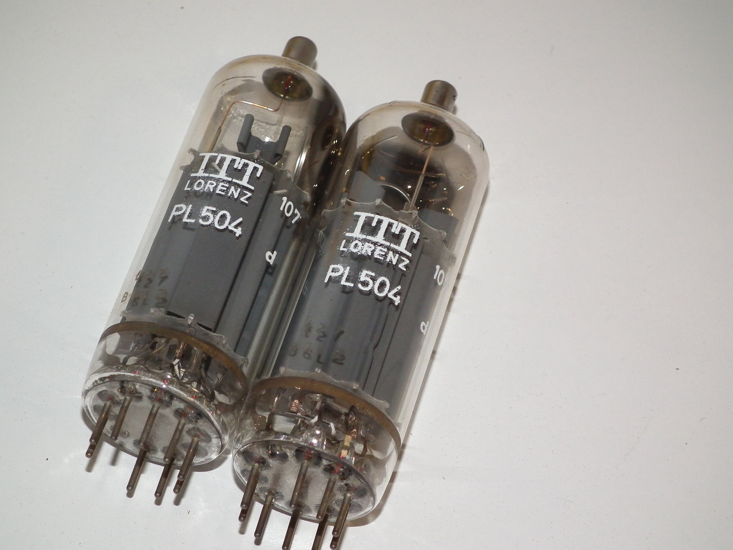 Matched Pair PL504 ITT Philips Holland Heerlen RARE Top Side Getter