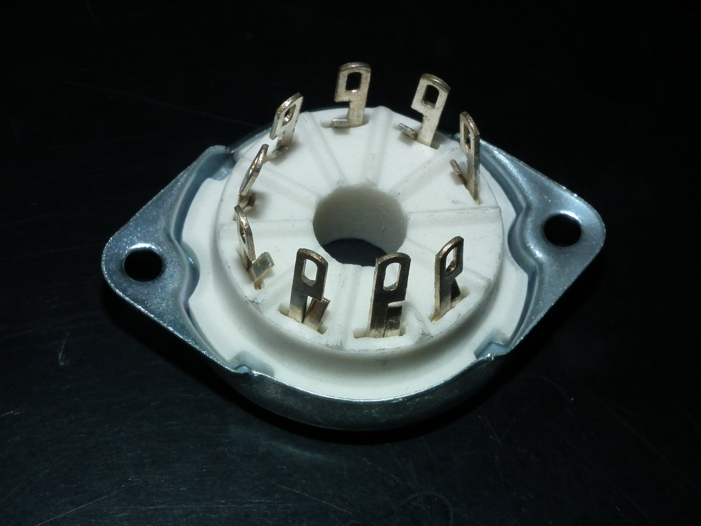 Two Philips MAGNOVAL Vacuum Tube CERAMIC Sockets Valve Base PL519 EL509 2 pcs