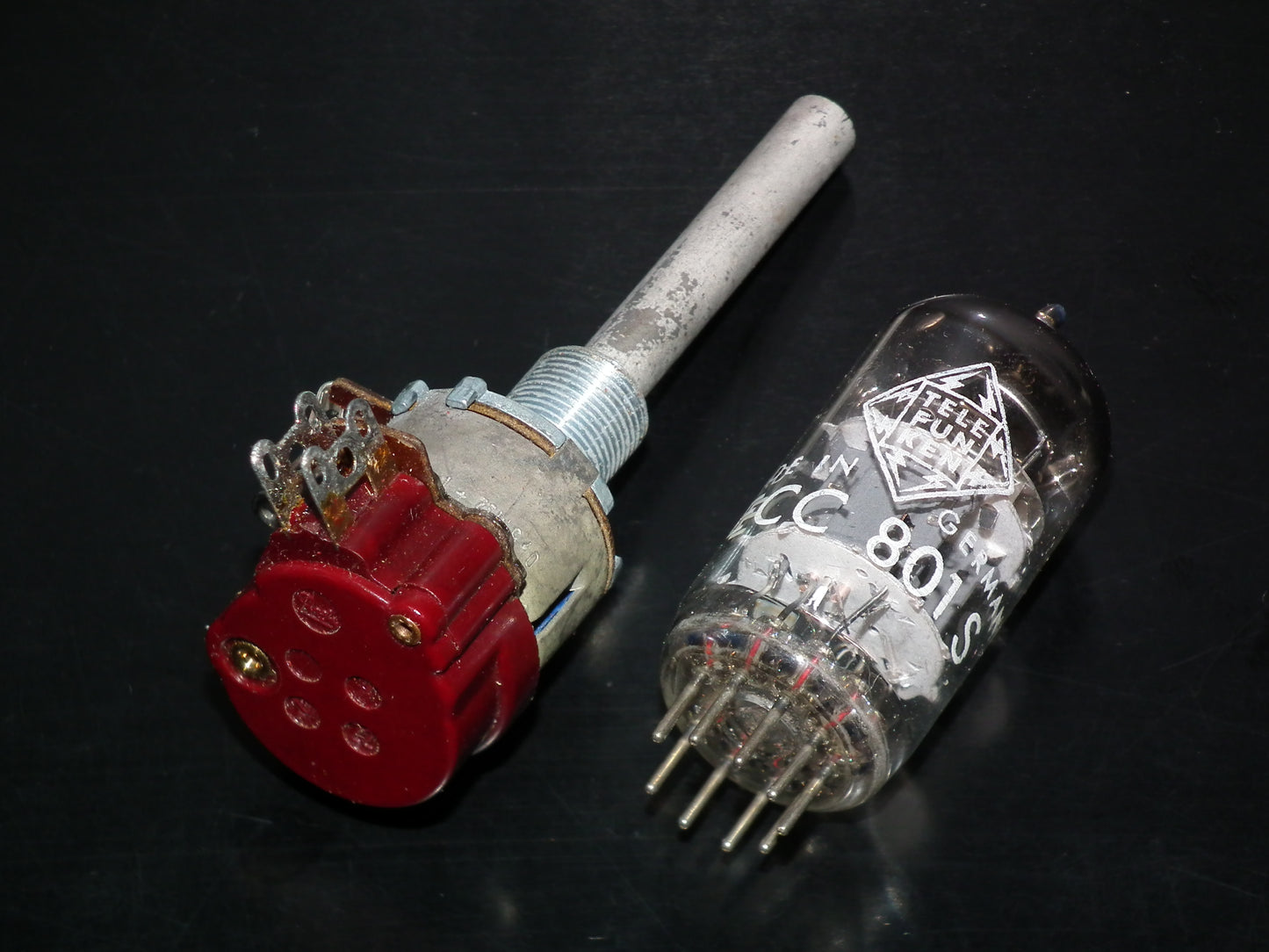 NOS Vintage PREH Potentiometer with switch 500K LOG 0.5M Ohm Shaft 6.0mm