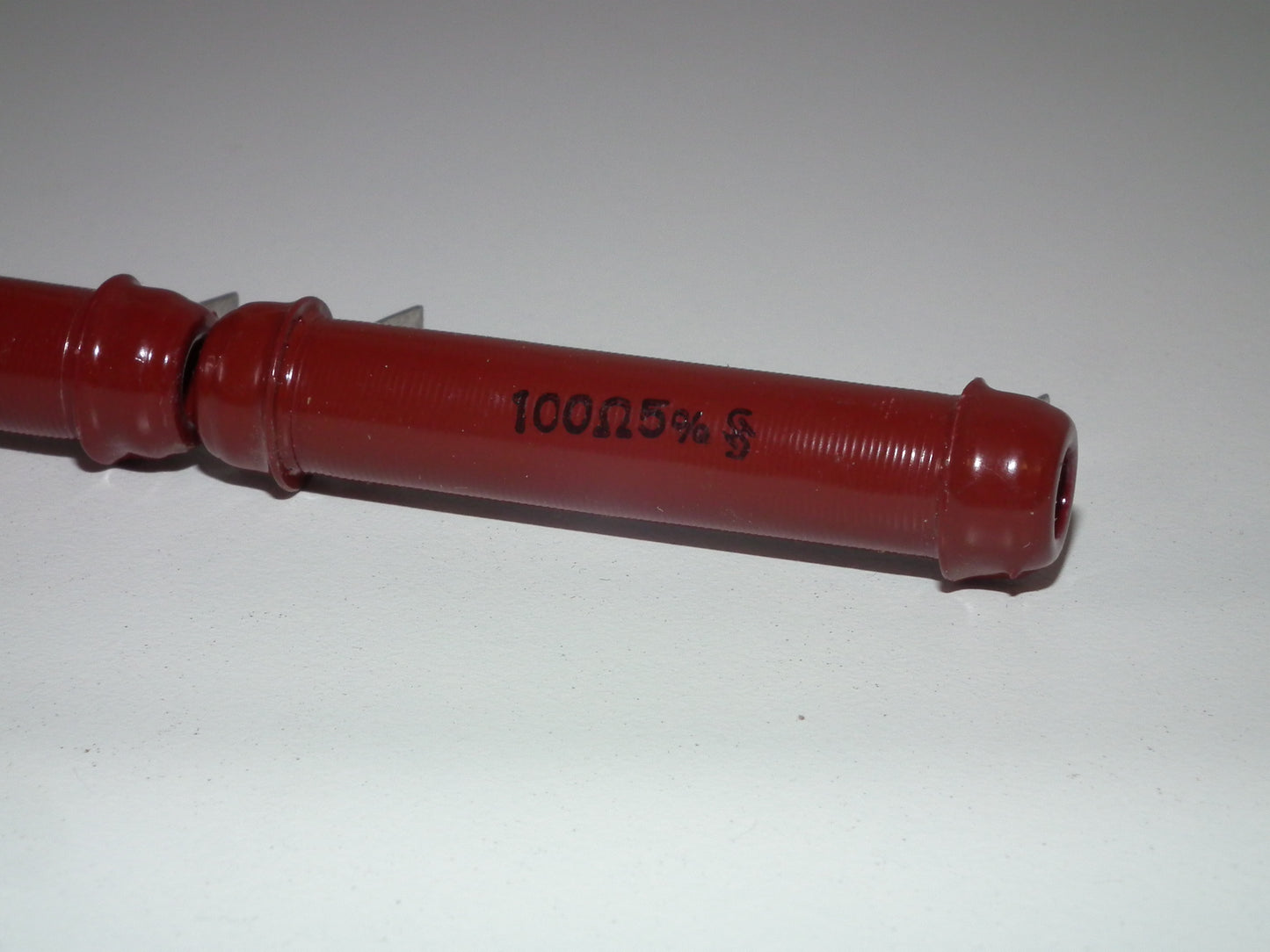 Two (2 pcs) Siemens Klangfilm NOS Red Glazed Resistors 100K Ohm 5W